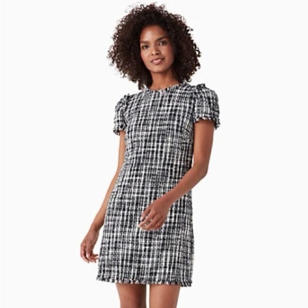 Kate Spade Tweed Flutter Sleeve Dress Size 2